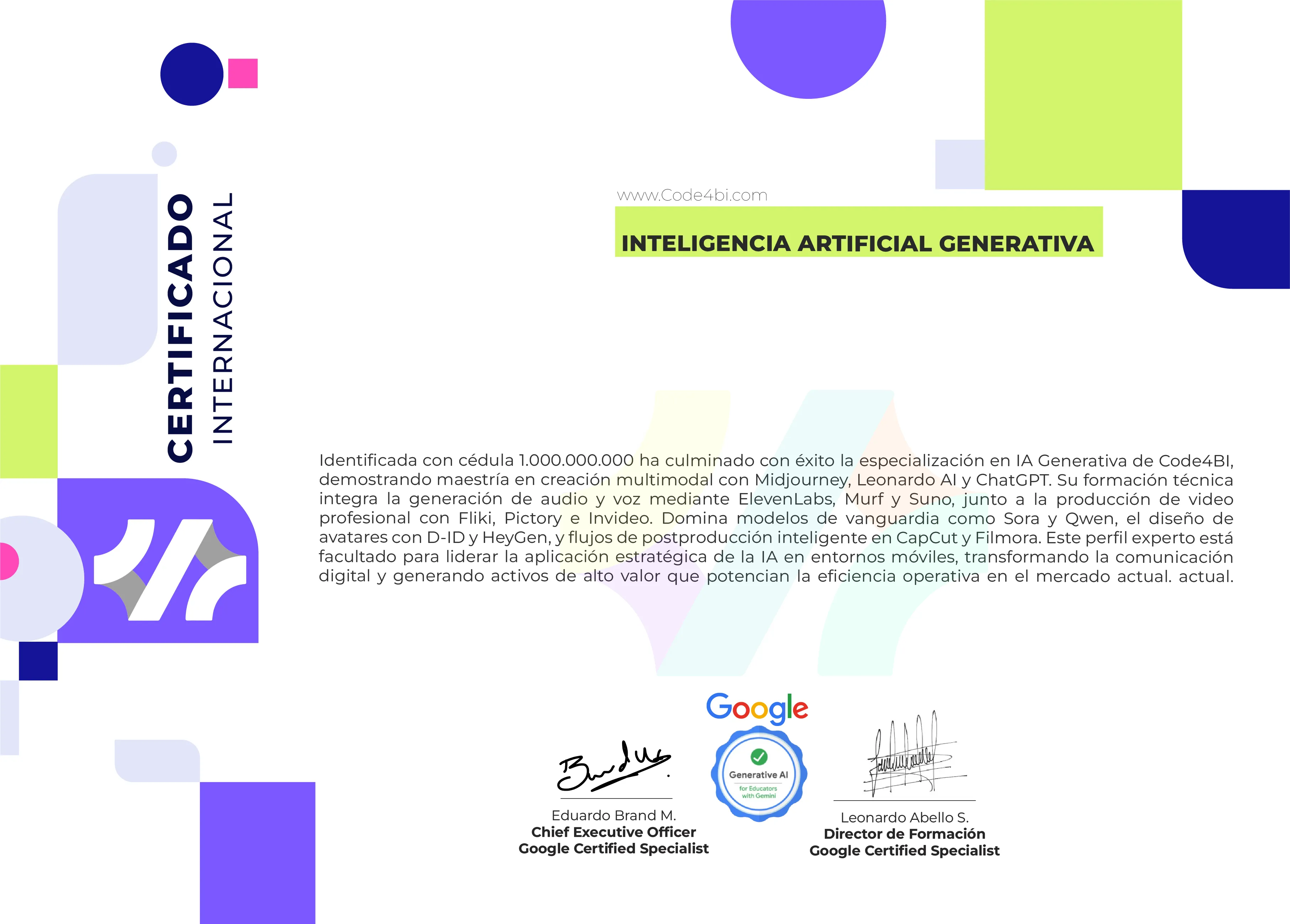 Vista previa del diploma